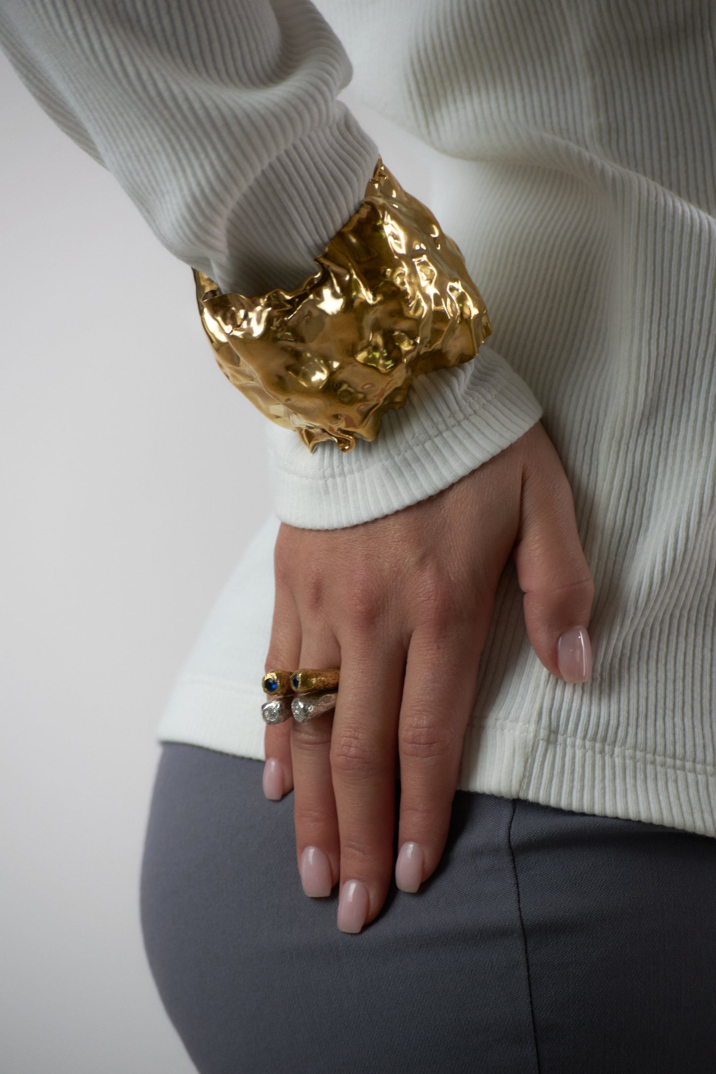 Dual Lava Ring - Bronce Enchapado en Oro