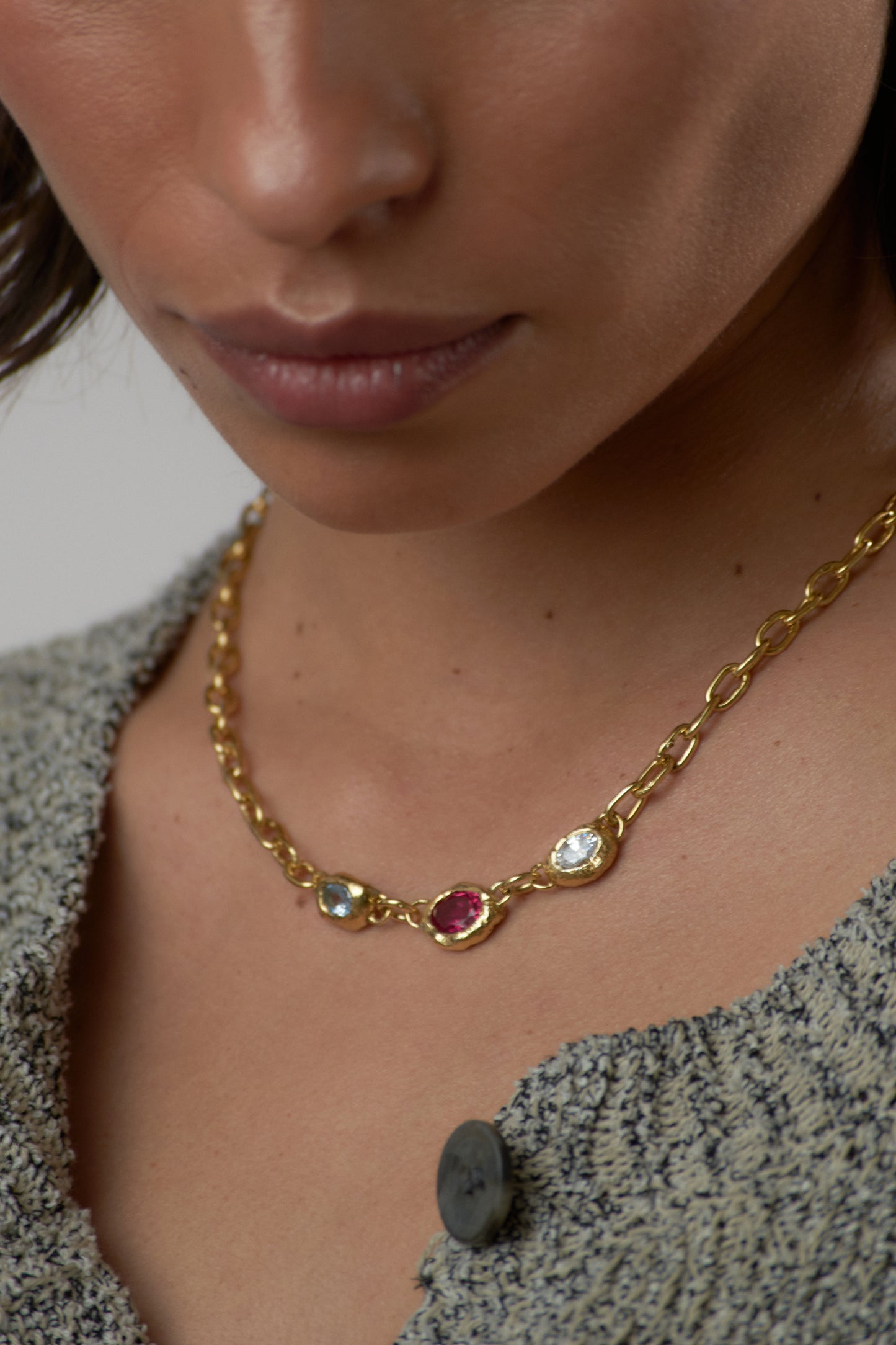Trio Necklace - Bronce Enchapado en Oro