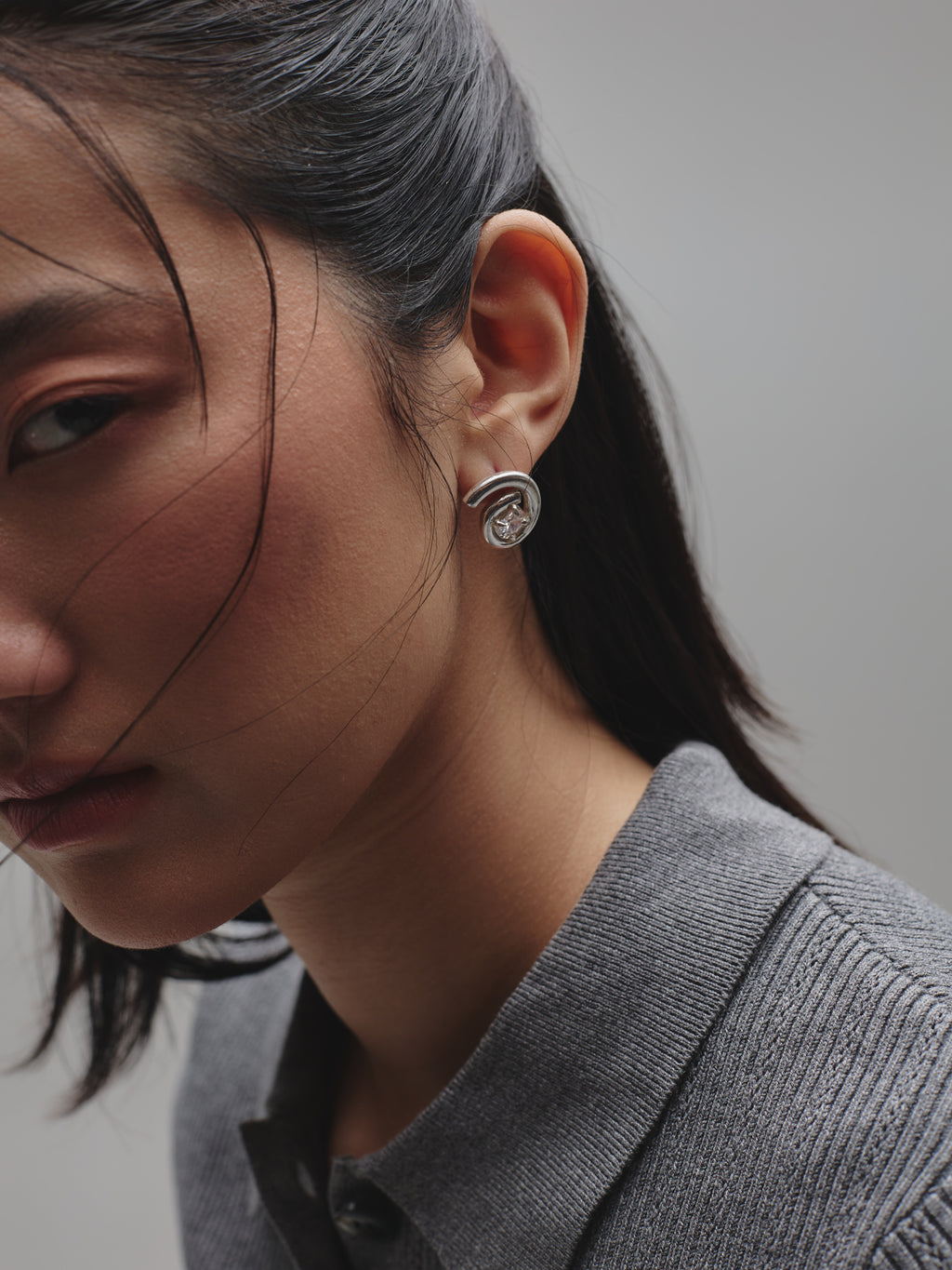 The Spiral Studs — Silver
