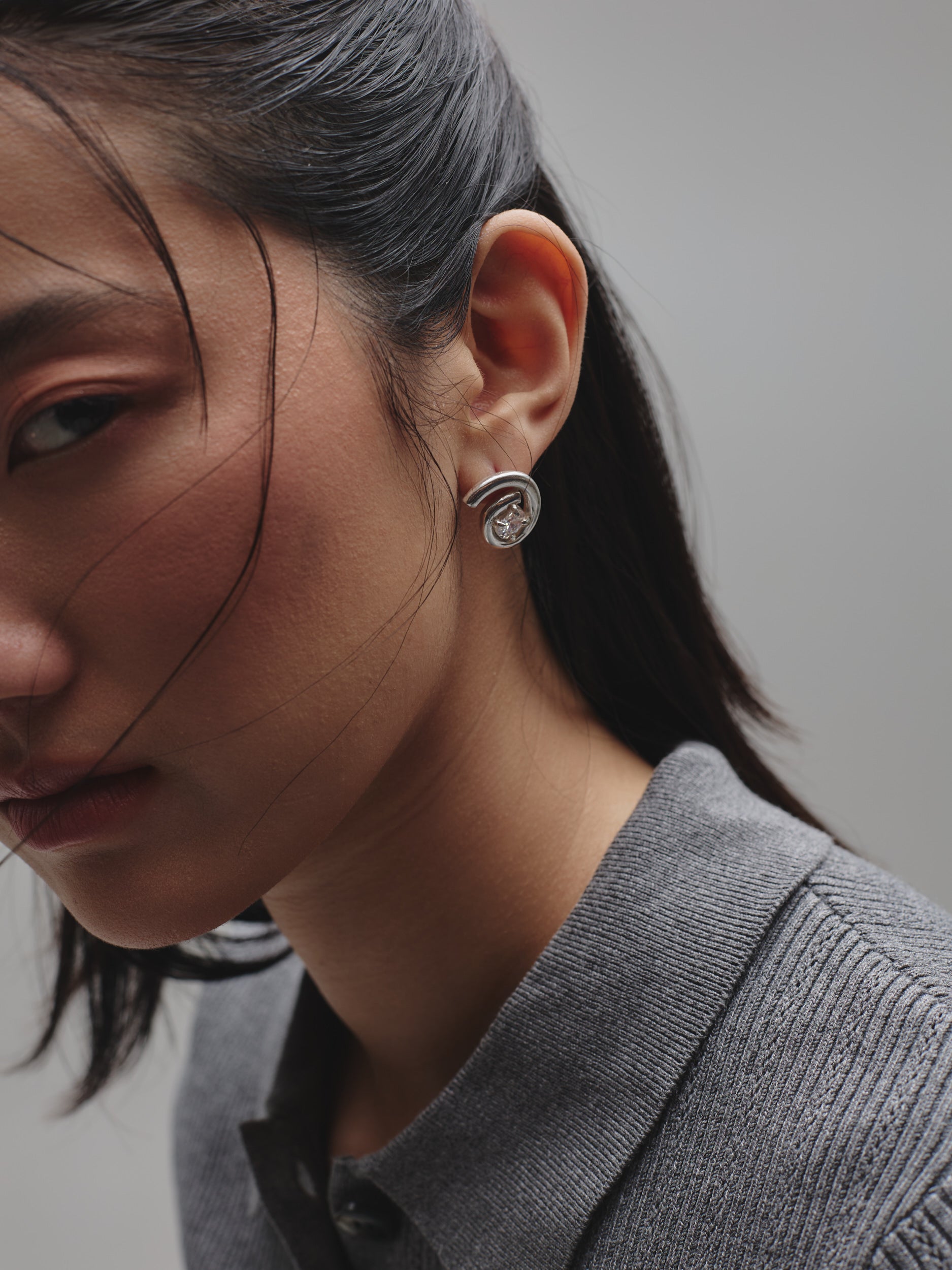 The Spiral Studs — Silver