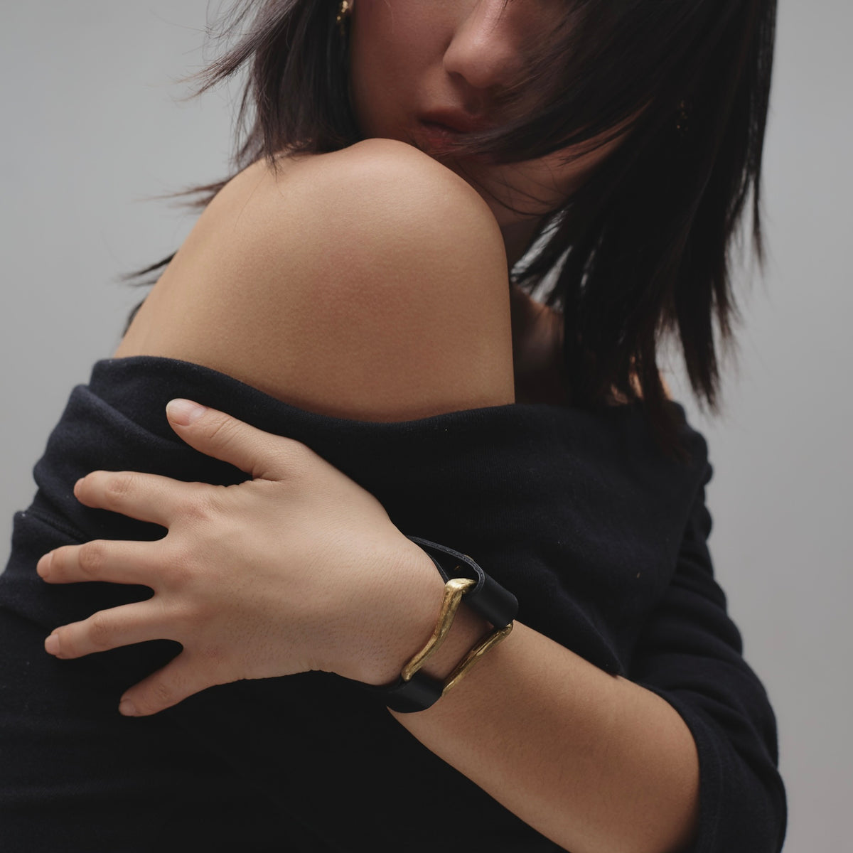 The Leather Cuff — Gold