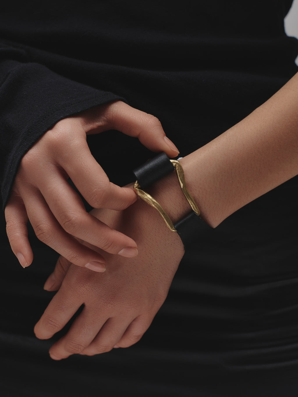 The Leather Cuff — Gold