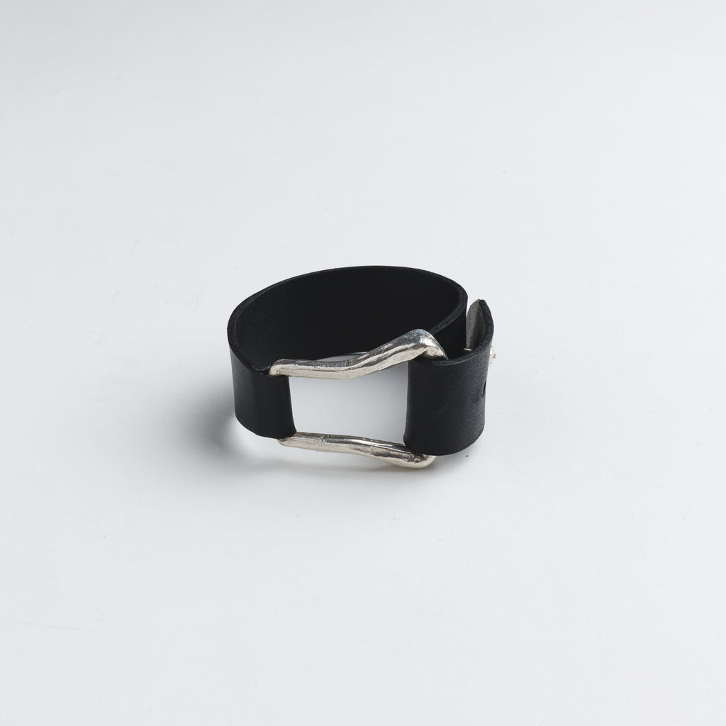The Leather Cuff — Silver