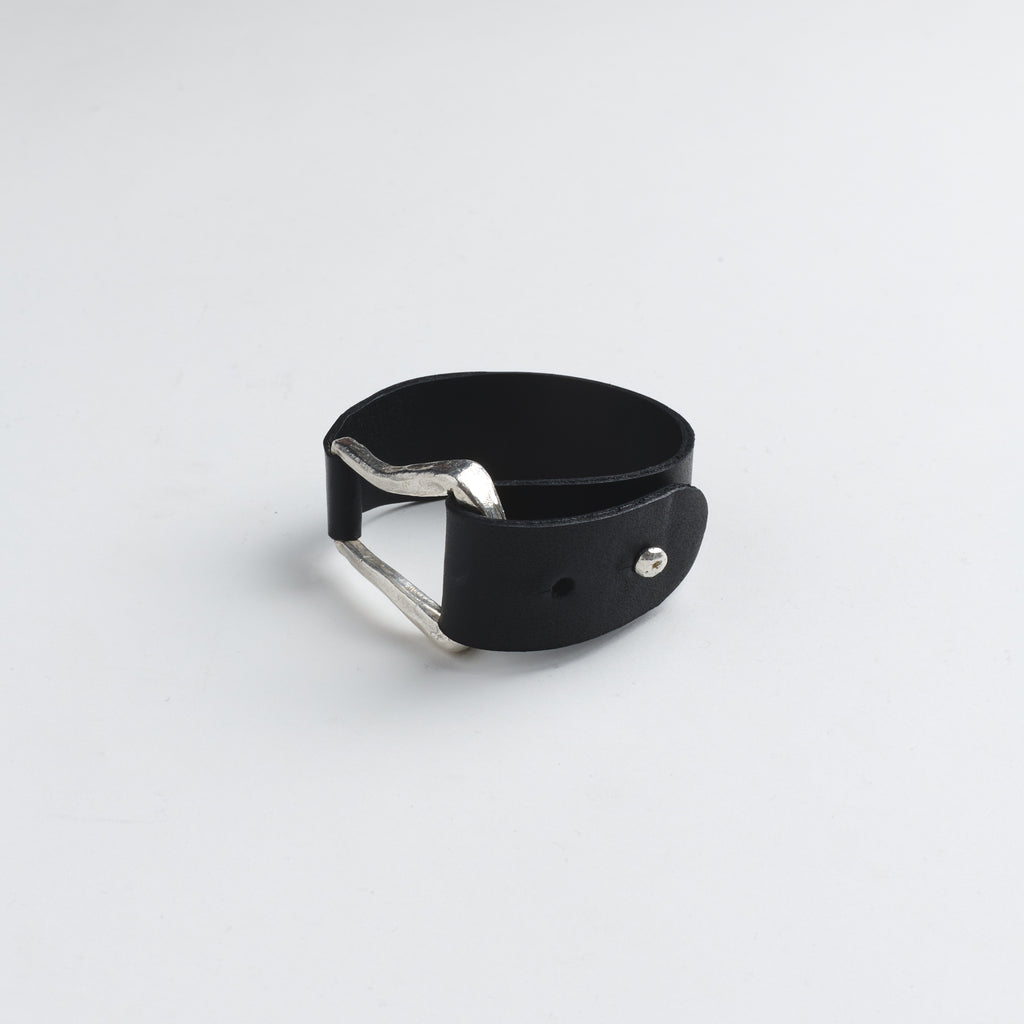 The Leather Cuff — Silver