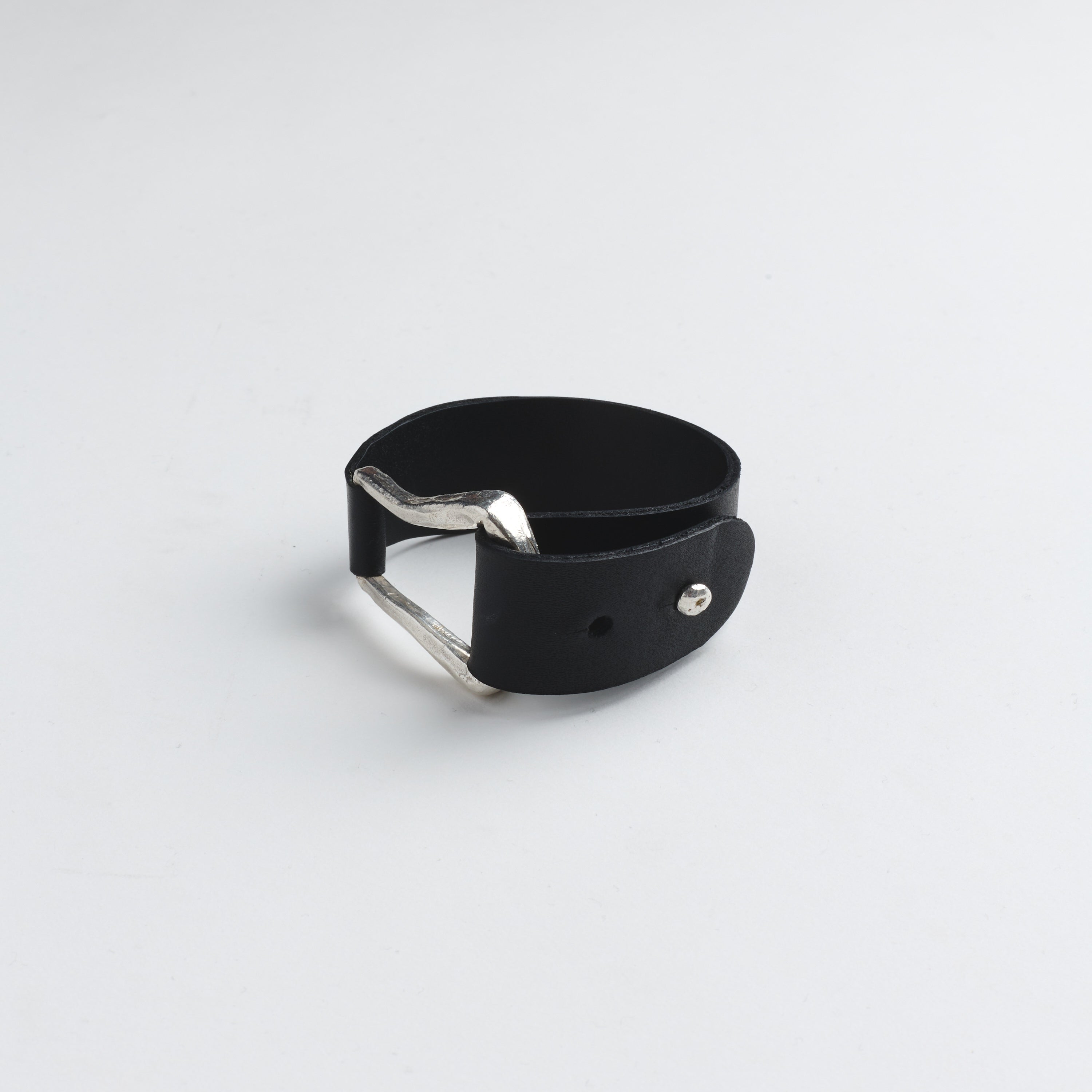 The Leather Cuff — Silver