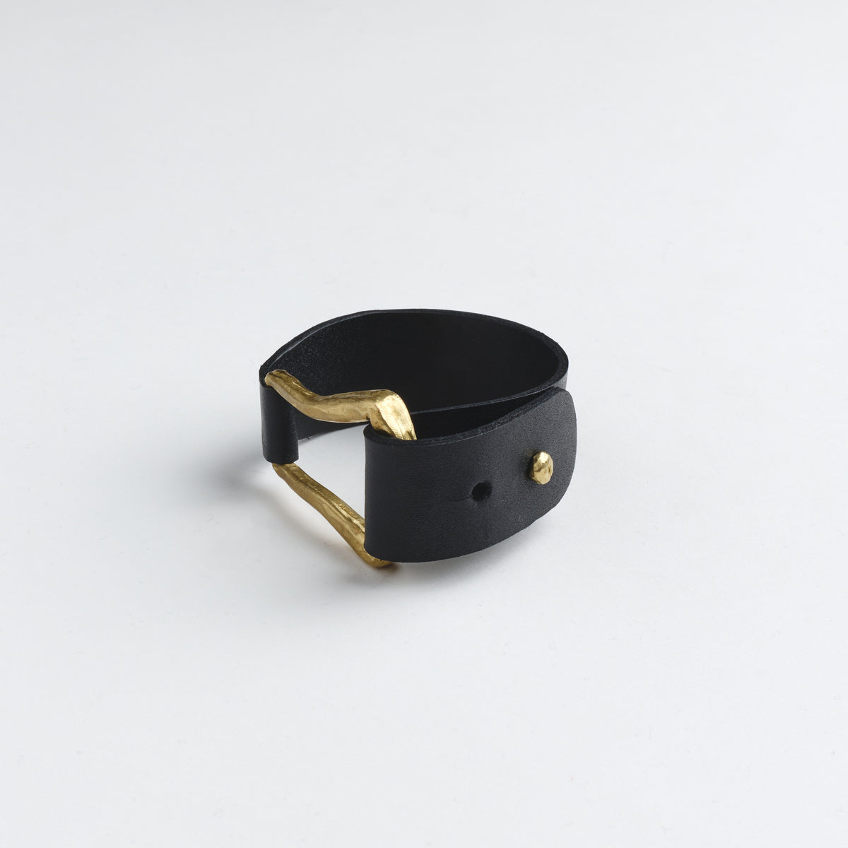 The Leather Cuff — Gold
