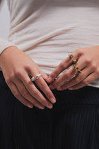 Dual Lava Ring — Silver