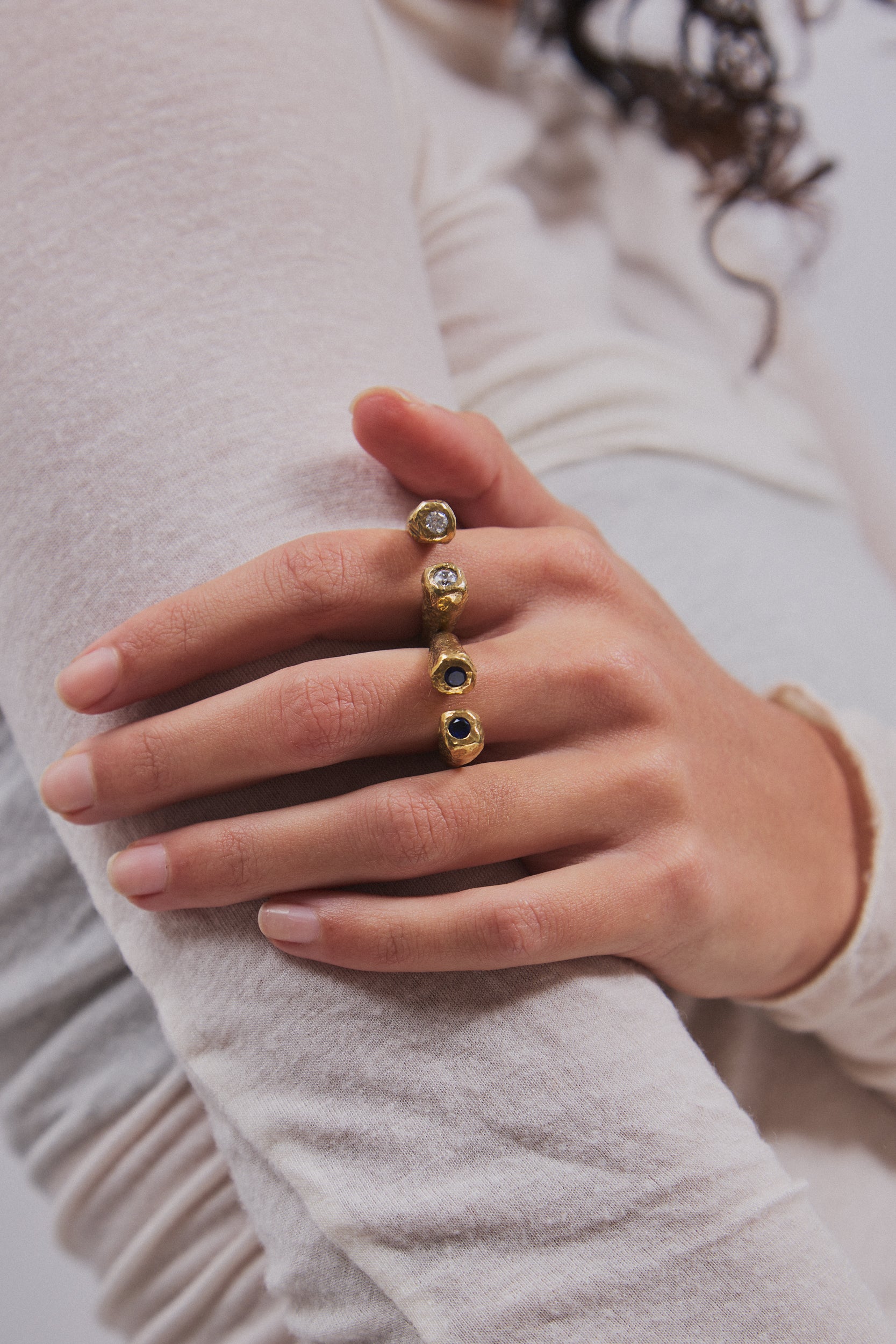 Dual Lava Ring — Gold