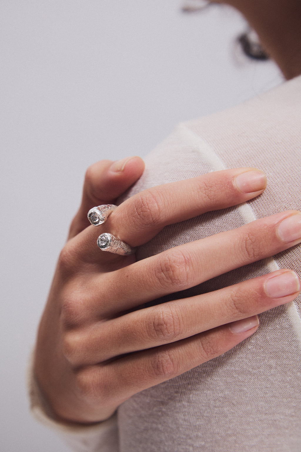 Dual Lava Ring — Silver