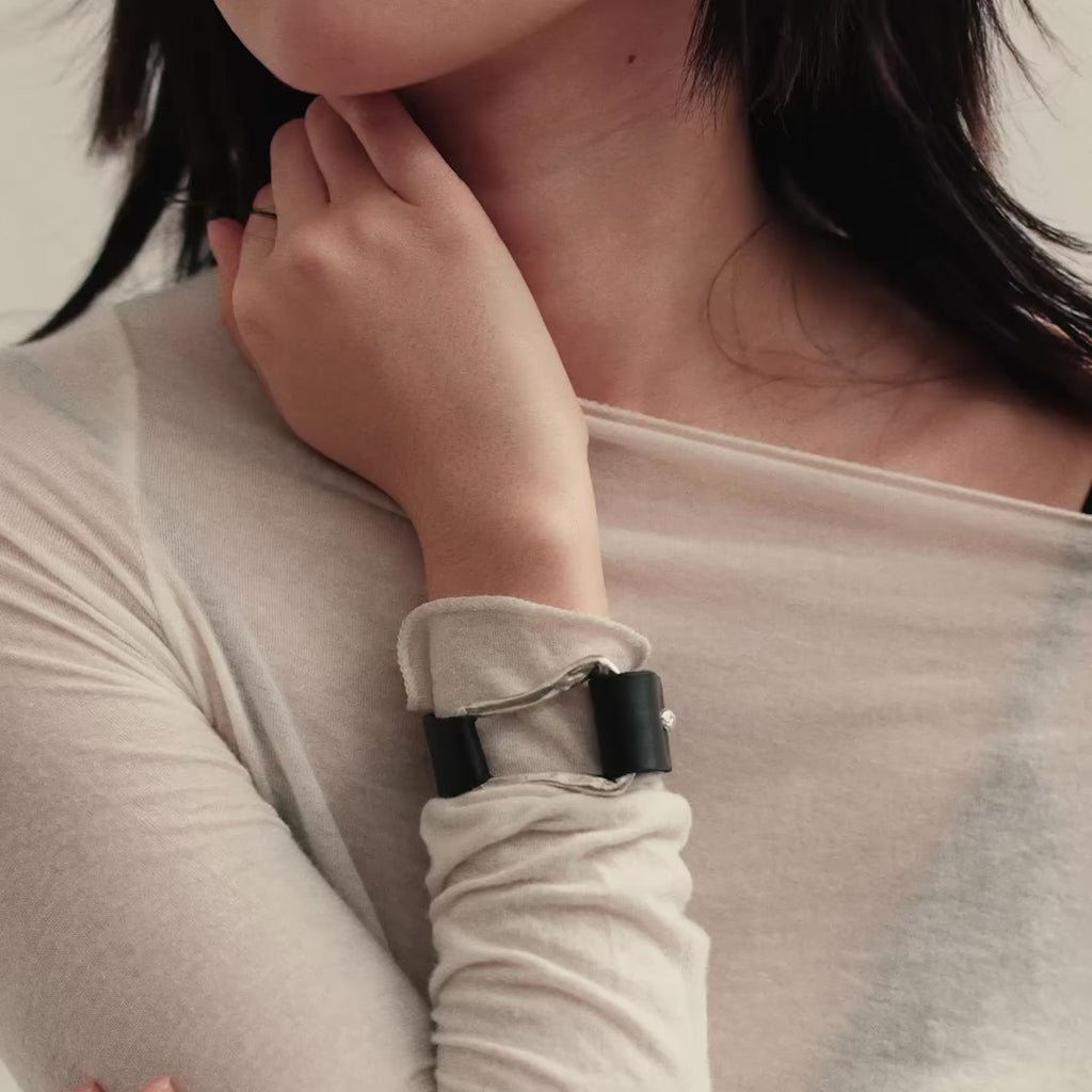The Leather Cuff — Silver