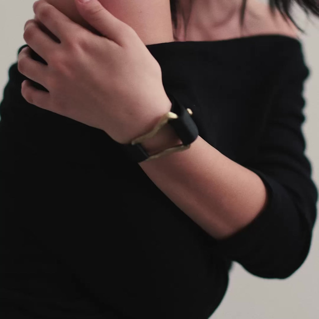 The Leather Cuff — Gold